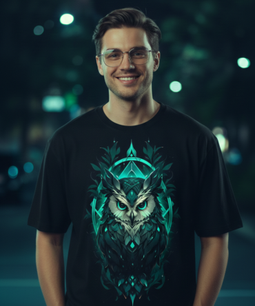 Mystic Owl Neon Graphic T-Shirt